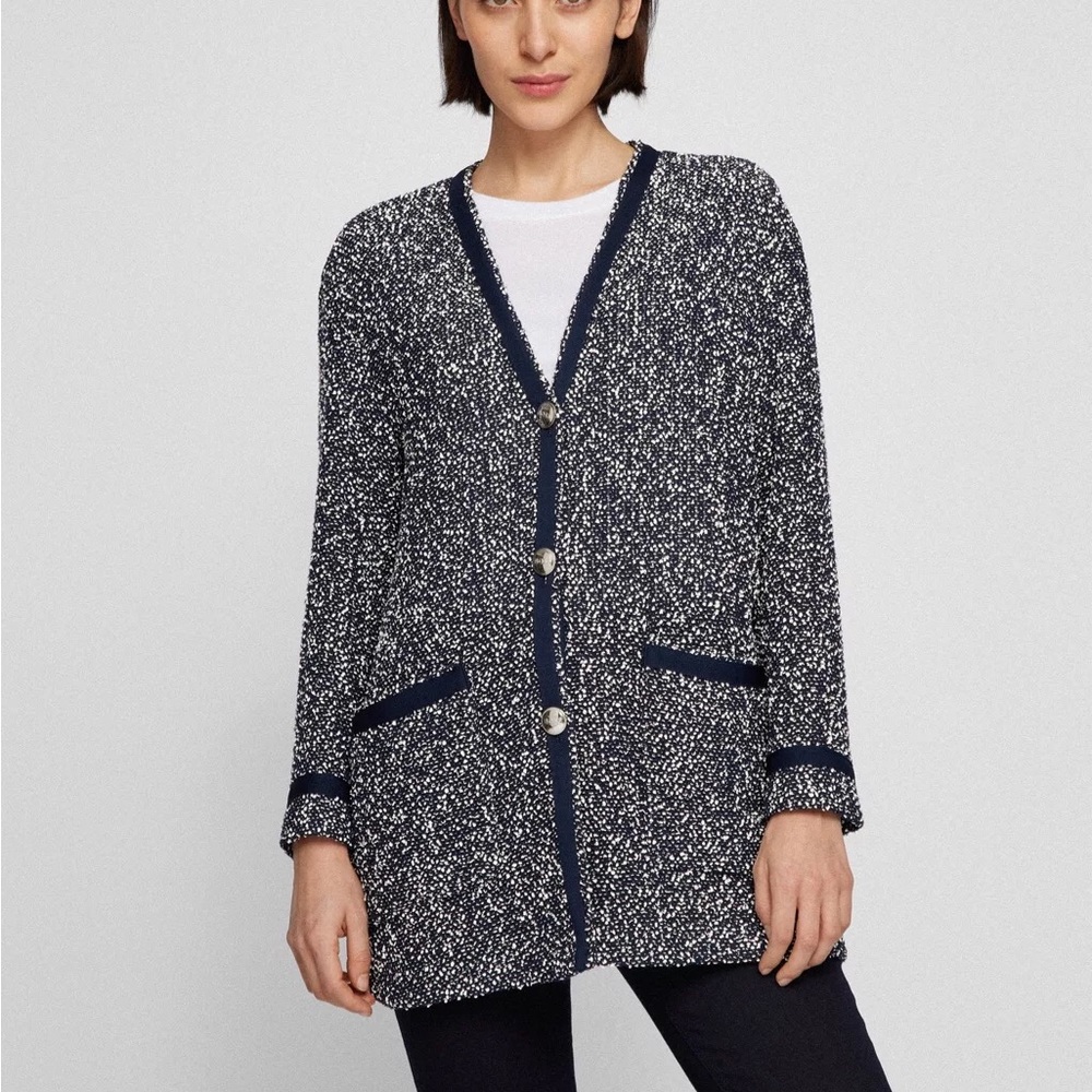 HUGO Black and White Women's Cardigan